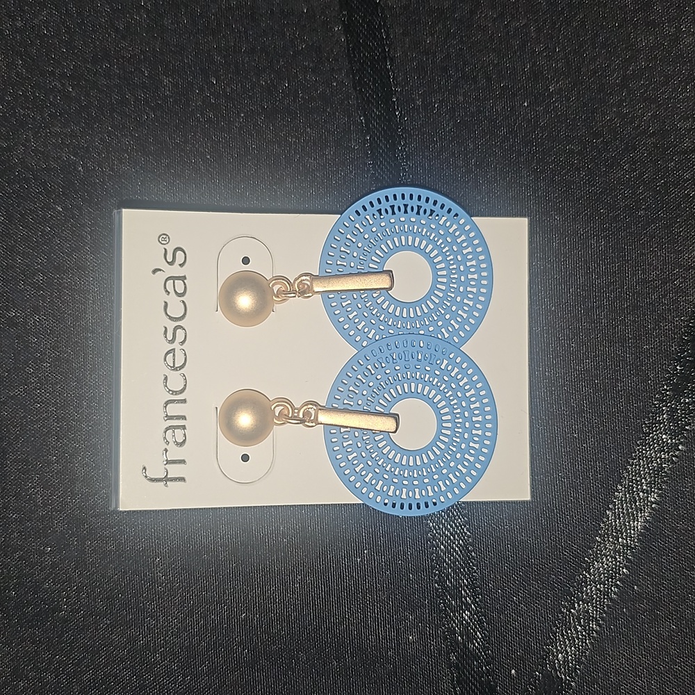Blue hoop earrings